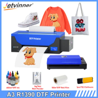A3 DTF Printer T shirt Printing Machine For EPSON 1390 DTF Transfer Printer Direct to Film Textile DTF Printer For Fabric Print
