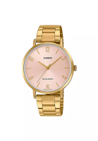 Casio Watches Casio Women's Analog Watch LTP-VT01G-4B Pink Dial with Gold Stainless Steel Band Ladies Watch