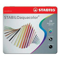 STABILO aquacolor 水溶性24色鐵盒色鉛筆*1624-5