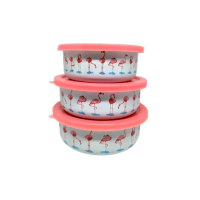 MY968 Kedaung Mangkok Pengaduk / Mixing Bowl Set Flamingo 3 Pcs (14,16,18 cm) TERMURAH