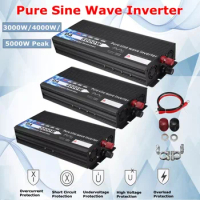 Pure Sine Wave Inverter 12V to 220V 1000W 3000W 4000W 5000W AC Voltage Converter 12 220 Power Car Inverter Electrical Supply