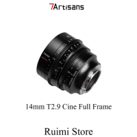 7artisans 14mm T2.9 270 ° Wide Angle Full Frame Cinema Spectrum Lenses For Sony E FX3 Leica TL SIGMA FP Nikon Z5 Canon EOS-R