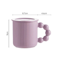 帶蓋馬克杯【紫色(杯+蓋)】（容量：301-400ml） 
