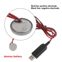 USB to 3V CR2032 Fake Battery Cord with Switches Power Supply Cable Instead of 1xCR2032 Battery for Watch Remote