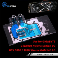 BYKSKI Water Block Use for GIGABYTE GTX1080 Xtreme GAMING/N-GV1080XT-X/GTX1070 Xtreme/GTX1070Ti /Full Cover Copper Block RGB