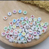 Manik Huruf Pipih Warna Manik Akrilik Huruf