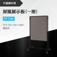 台灣製 屏風展示板MY-728A(雙面布) 布告欄 展板 海報板 立式展板 展示架 指示牌 廣告板 標示板 學校 活動