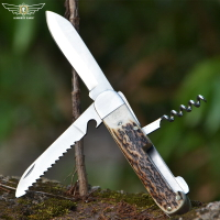 北歐鹿角口袋刀多功能組合折疊刀子隨身便攜戶外工具收藏工藝刀