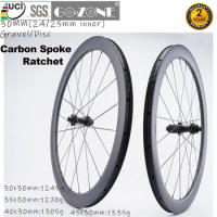 Disc Brake 700c 30mm Light Bicycle Wheels Carbon Spoke Gravel Cyclocros R280C Ratchet Clincher Tubeless Centerlock Road Wheelset