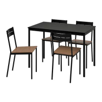 SANDSBERG/SANDSBERG 餐桌附4張餐椅, 黑色/黑色