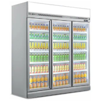 commercial drink display chiller ice cream freezer glass upright display refrigerator