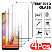 4Pcs Full Cover Tempered Glass For Samsung Galaxy A01 A11 A21 A31 A41 A51 A71 Protective Glass M11 M21 M31 M51 Screen Protector