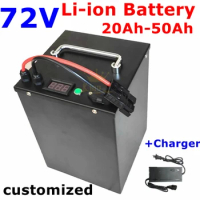escooter battery 72V 20Ah 30ah 35ah 40ah 50ah Lithium ion battery with bms for tricycle motorcycle scooter+Charger