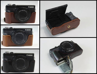 PU หนังกระเป๋ากล้องกระเป๋าสำหรับ Canon G5X Mark II G5XII G5X2 G5XM2 G5X Protector Shell ด้านล่างเปิดแบตเตอรี่