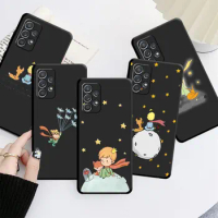 Cartoon Little Prince Case For Samsung Galaxy A52 A53 A13 A12 A32 A33 A51 A21s A50 A71 A23 A31 A22 5G Black Phone Shell