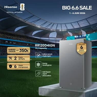 Hisense Kulkas RR120D4IGN Refrigerator Mini Bar Kapasitas 91L 1 Pintu Warna Silver 2L Rak Muat Ukura