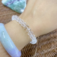 Original clear Quartz faceted wheel bead bracelet 8mm +- for diy design spacer