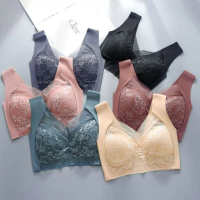 Yagoo - Bh Seamless Sport Push Up Bra Jumbo Renda Bunga Big Size Tanpa Kawat Busa Tipis Bra08