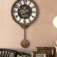 Antique Classic Wall Clocks Swingable Silent Electronic Wall Clocks Electronic Personalized Wall Decoration Swing Clock 50