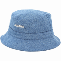 JACQUEMUS Le Bob 金屬字母丹寧漁夫帽(牛仔藍)