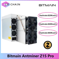 New Bitmain Antminer Z15 Pro ZEC Mining 820K 840K 860K 2560W ZEC Miner Asic Miner Than Innosilicon A9 Antminer z15 Z11 Z11J Z15e
