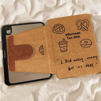 Bread and Dessert Pattern Tablet Protective Case with 360-degree rotation and pen slot suitable for 