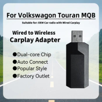 New Mini Apple Carplay Adapter for VW Volkswagon Touran MQB Smart AI Box Car OEM Wired Car Play To Wireless Carplay USB Dongle