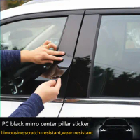 Suitable for Nissan MX6 Kicks Elgrand E52 Geniss Murano Bluebird modified special window trum PC black mirror column decoration