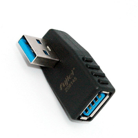 fujiei USB 3.0超高速轉接頭  USB 3.0A母 TO A公 90度右側彎轉頭