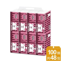 BeniBear邦尼熊復古酒紅條紋抽取式衛生紙100抽8包6袋/箱(48包)
