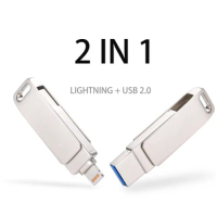 Hot selling Business gift USB 3.0 Flash Drives 256GB For IOS iPad PC Silver OTG Pen drive 128GB 2 in 1 64GB 32GB Memory stick
