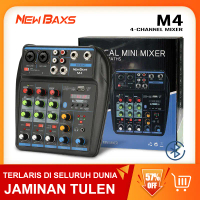 [COD] [Tiktok]New Baxs มิกเซอร์เสียง M4 4 ช่อง รองรับการเล่น Bluetooth/MP3/USB 12V เหมาะสำหรับการปรั