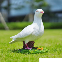 驅鳥器 仿真白鴿子工藝品模型創意裝飾樹脂擺件雕塑小鳥花園庭院別墅擺設
