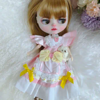 blythe doll dress pink skirt set 28-30cm OB22 OB24 AZONE Blyth doll accessories dress doll clothes dress blythe doll clothes