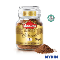 Moccona Classic Medium Roast Intensity 5 Freeze Dried Instant Coffee Jar (50g) DOC