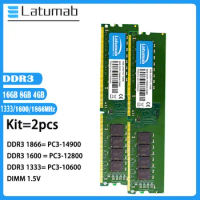 Latumab Memoria RAM DDR3 16GB 2x8GB 8GB 2x4 Kit 1866MHz 1600 1333MHz Desktop RAM PC3-12800 14900 1.5V DIMM 240Pin DDR3 PC Memory