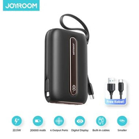 MJ JOYROOM L012 Plus Mini Powerbank 20000mAh with Dual Cables 22.5W Berkualitas Hitam