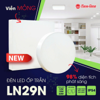 Rạng Đông Đèn LED Ốp Trần LN29N Viền Mỏng - Tròn/Vuông 12W/ 18W/ 24W IP54