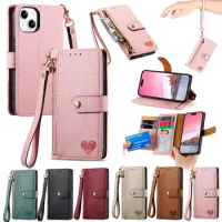 Magnetic Flip Phone Cover For Samsung Galaxy A54 A42 A33 A14 A90 A71 A80 A41 M53 F52 Lichee Leather Wrist Lanyard Wallet Case