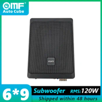 Auto Cube 6X9inch Car Active Subwoofer Audio 120W Under Seat Powered Subwoofer Bass Speaker with amplifier sound System for Car