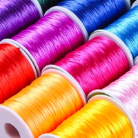 10/20/50/100M/lot 2.5mm Colorful Nylon Cord Rope Black Rattail Satin Chine Knotting Silk Macrame Braided Shamballa String Thread