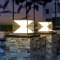 【免運/可開票】台灣公司 庭院燈 太陽能柱頭燈 戶外燈 露營燈 太陽能柱子燈庭院柱頭燈接電款大門柱頂燈戶外不銹鋼方型柱頭燈