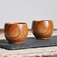 Anti-corrosion Classical Japanese-style Handmade Jujube Wooden Bar Drinkware Wooden Cup Tea Cup Drinking Cup Coffee Cup