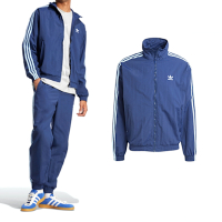 Adidas Firebird TT 男款 藍色 運動 休閒 亞規 三葉草 口袋 立領 外套 JP1253