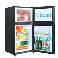 2024 New 3.2 Cu.Ft Mini Fridge with Freezer, Double Door Compact Refrigerator, Small Refrigerator with Freezer
