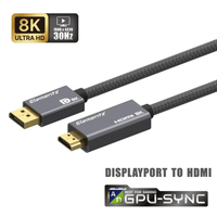 Elementz  8K-D2H Displayport 轉 HDMI 轉接影音線  原裝行貨 3M