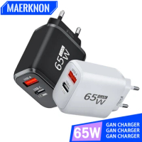 65W GaN USB Charger Quick Charger 3.0 Type C Power Adapter Fast Charging For iPhone Xiaomi Samsung Oneplus Mobile Phone Charger