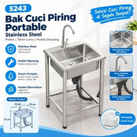 BAK CUCI PIRING PORTABLE 5243/KITCHEN SINK PORTABLE STAINLESS BAK CUCI PIRING