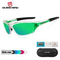 Queshark Polarized Fishing Sunglasses Women Men Sports TR90 Transparent Frame Running Hiking Cycling Driving Glasses Eyewear