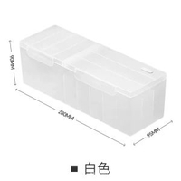 #N/A - A4 附蓋數據線收納盒 分格整理盒 充電頭置物盒 口紅收納盒 桌面充電線整理收納